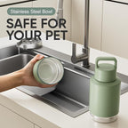 Insulated Dog Water Bottle with Travel Bowl, Dog Lover Gift, Portable Water Bottle Dispenser, Accessories for Car, Hiking, Camping, Outdoor, Leak-Proof, Detachable (Sage Green)