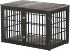 48 Inch Heavy Duty Dog Crate Furniture for Large Dogs, Decorative Pet House End Table, Extra Large Wooden Cage Kennel Furniture Indoor, Black and Gray