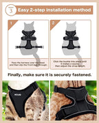 Cat Harness Escape Proof with Leash for Walking, Travel Vest Soft Chest Support, Adjustable Size, Escape Proof Soft Adjustable Vest Harnesses, Breathable, Kittens, Small Dogs (美/背縄/黒1/S)