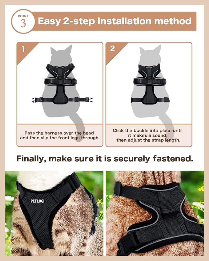 Cat Harness Escape Proof with Leash for Walking, Travel Vest Soft Chest Support, Adjustable Size, Escape Proof Soft Adjustable Vest Harnesses, Breathable, Kittens, Small Dogs (美/背縄/藍1/XS)
