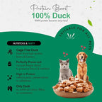 Freeze-Dried Duck Treats for Cats & Dogs – 100% Human Grade, Single Ingredient, High-Protein, Healthy Snack – No Additives or Preservatives – 3.0oz - Inspected & Tested in USA