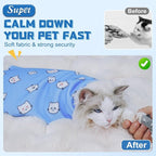 Supet Cat Wrap for Cutting Nails, 2025 Self-Adherent Cat Grooming Wrap, Anti-Escape Calming Cat Swaddle Wrap for Medicine, Nail Clipping, Teeth Brushing, Ear Cleaning