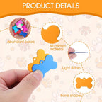 100 Pcs Blank Dog Pet ID Tags Number for Engraving 38MM Aluminum Bone Shape Name Tag Colorful Double Sided Dog Cat Phone Number Tag Pendants