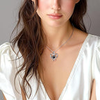 VANLAMS Womens 925 Sterling Silver Bone Love Heart Dog Paw Print Pendant Necklace I Love You Forever and Ever, Gifts for Dog Owner