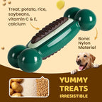Dog Toys for Aggressive Chewers: Dog Treat & Chew Toys, Long-Lasting Interactive Dog Toys to Keep Them Busy, Indestructible Dog Enrichment Bones for Small Medium Large Breeds, Beef Flavor