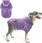 SCENEREAL Fleece Sweater Hoodie for Small Medium Large Dogs, Fuzzy Warm Sweatshirt with Pocket, Cute Dog Clothes for Boy/Girl Winter/Fall, Designer Sweater with Leash Hole