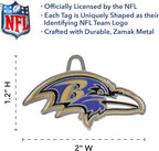 NFL Baltimore Ravens Engraving Pet IDs in 32 Team Logo Shapes, Personalized Dog & Cat Tags with 3 lines of Customizable Text for Tracking & Safety. Stainless Steel Pet ID Tracking Tags