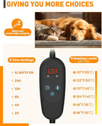 Pet Heating Pad Temperature Adjustment Dog Heating Pad Anti-bite Puppy Heating Pad with Timer Cat Heating Pad Indoor Waterproof Pet Warming Pad Electric Heated Bed Mat Dog