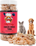 Freeze-Dried Tuna Treats for Cats & Dogs – 100% Wild Caught, Single Ingredient, High-Protein, Healthy Snack – No Additives or Preservatives – 1.7oz - Inspected & Tested in USA
