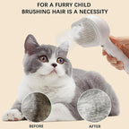Cat Steam Brush for Shedding– 4-in-1 De-Shedding, Steam Spray, and Self-Cleaning Grooming Tool – Ideal for Long and Short-Haired Pets– Includes 2 Bottles of 120 mL Waterless Shampoo(White)