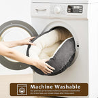 Love's cabin Round Donut Cat and Dog Cushion Bed, 20in Pet Bed for Cats or Small Dogs, Anti-Slip & Water-Resistant Bottom, Super Soft Durable Fabric Pet beds, Washable Luxury Cat & Dog Bed Dark Grey