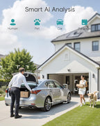 ZUMIMALL Cameras for Home Security 2-Pack (Black) - 2.4G/5G WiFi, Wired Camera for 24/7 Recording | Motion & Noise Detection, Auto Tracking, Cloud & No-Monthly-Fee SD Storage | Works with Alexa Google