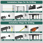 29.5"-51.5" Extra Wide Baby Gate with Cat Door for Stairs & Doorways - Auto-Close Metal Gate, Pressure Mounted, Easy Install 30.5" Tall, No Drilling - Dog Gate for Cats and Pets, Black