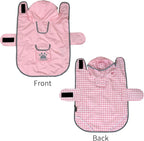 MAMORE Dog Raincoat Reversible,Waterproof Dog Rain Coat Hooded Slicker Poncho with Reflective Strip, Plaid Double Layer Rain Jacket for Small Medium Large Dogs (Pink, Medium)
