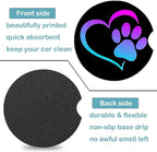 Car Coasters for Cup Holders,2 Pack Love Dog Paw Car Coasters,2.75" Universal Size Anti Slip Rubber Mat,Automotive Cup Holder Decal Decor Accessories,Dog Lovers Gifts for Women,Men,Mom