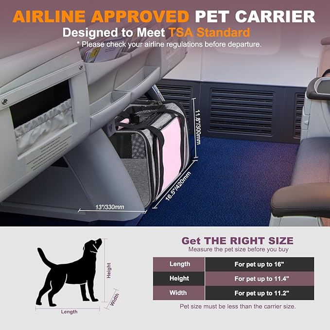 Pet Carrier Airline Approved on Wheels - Two Sided Expandable Cat Soft Carrier for Puppy and Cats Under 26lbs, Rolling Cat Carrier for Airplane, Camping, Outdoor