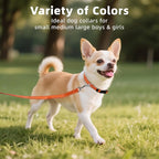 Reflective Dog Collar, Soft Neoprene Padded Nylon Pet Collar with Quick-Release Buckle, No-Choke Design Adjustable for Puppy Dogs,Orange,XS