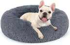 rabbitgoo Dog Bed for Small Dogs, 24 inches Washable Small Dog Bed, Fluffy Donut Dog Bed Anti-Slip, Calming Soft Plush Round Pet Bed for Dogs, Fits up to 18 lbs Pets, Dark Grey