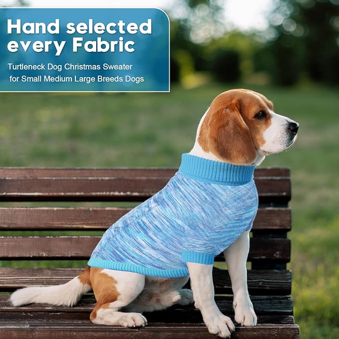 Pet Clothing,Turtleneck Dog Sweater,Sweaters for Dogs Boys and Girls,Pullover Dog Sweaters,Pet Knitted Clothes,Fit for Different Kinds Dogs,for Spring,Autumn and Winter(Blue XL)