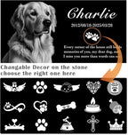 Personalized Engraved Pet Memorial Stone - Custom Granite Grave Marker for Dogs, Cats - Heartfelt Outdoor Garden Tombstone with Photo, In Loving Memory Keepsake Gift for Loss of Beloved Dog or Cat