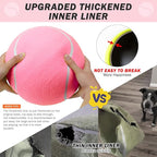 SCENEREAL Large Tennis Ball for Dogs, 9.5" Inflatable Dog Toy Balls for Large Medium Small Dogs Puppies, Funny Interactive Sports Ball for Indoor Outdoor Training Playing