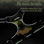 rabbitgoo Dog Harness No Pull with 2 Leash Clips, Adjustable Soft Padded, Reflective Oxford No Choke Pet Vest with Easy Control Handle for Large Dogs, Green Mountain, XL