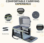 Lekereise Top-Expandable Pet Carrier - TSA Airline Approved Soft Sided Underseat Up to 15lbs Travel Carriers for Small Cats and Dogs with Locking Safety Zippers Anti-Scratch Mesh Gray