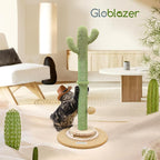 SC30 Tall Scratching Post for Cats, 30in Cactus Cat Scratching Post Cat Scratcher Cute Sisal Large Cat Scratching Post with Modern Wooden Ball Tracking Interactive Toys