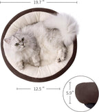 Love's cabin Round Donut Cat and Dog Cushion Bed, 20in Pet Bed for Cats or Small Dogs, Anti-Slip & Water-Resistant Bottom, Super Soft Durable Fabric Pet Beds, Washable Luxury Cat & Dog Bed Brown
