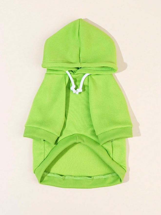 QWINEE Basic Dog Hoodie Sweatshirt Puppy Sweater Warm Cat Costumes Pet Clothes for Chihuahua Puppy Kitten Small Medium Dogs Green Medium