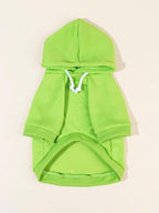 QWINEE Basic Dog Hoodie Sweatshirt Puppy Sweater Warm Cat Costumes Pet Clothes for Chihuahua Puppy Kitten Small Medium Dogs Green Medium