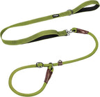 Fida 2-in-1 Slip Leads for Dogs with Double Handles, Tangle Free Leash for Large Dogs That Pull, Heavy Duty No Pull Training Leash Reflective Soft Padded for Large & Medium Breed(6ft,Green)