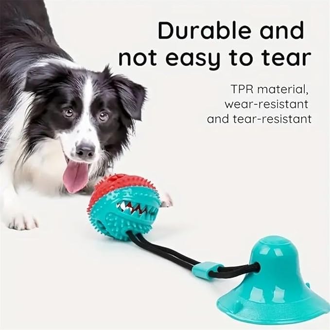Suction Cup Dog Toy – Interactive Dog Toy for Aggressive Chewers, Durable Tug Rope & Treat Dispensing Ball for Training, Teething & Boredom Relief. for Medium & Large Dogs.