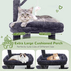 Globlazer Cat Tower for Adult Indoor Cats, 50-inch Heavy Duty Cat Tree for Big Cats, Cat Tree House with Extra-Large Padded Platform, Sisal Scratching Board, 2 Large Condos, F50, Dark Grey