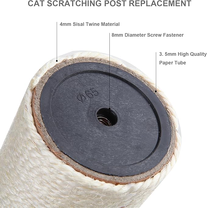 LifeIdeas Cat Scratching Post, 2PCS Cage Wall Mounted Cat Scratching Post 15.7 x 3.1 inches Sisal Rope Cat Scratcher Posts Kitten Wall Shelves Climbing Furniture Cat Furniture Protector