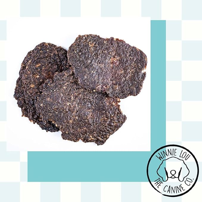 Winnie Lou Bison Burger Jerky Dog Treats – Limited Ingredient, Human Grade, Training Treats for Small, Medium & Large Dogs, Made in USA (2 Pack)