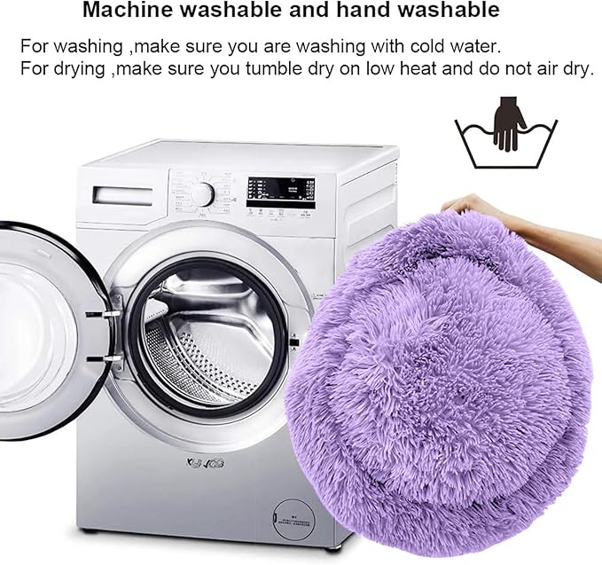 Dog Bed for Small Medium Large Dogs, 20 inch Calming Dogs Bed, Washable-Round Cozy Soft Pet Bed for Puppy and Kitten with Slip-Resistant Bottom