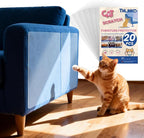 20PCS Cat Scratch Furniture Protector, Couch Protectors Tape from Cats Claws Scratching, Single Sided Clear Sticky Sheets Proof Clawing Sofa Corner Protection Cover Anti Scratch for Furniture