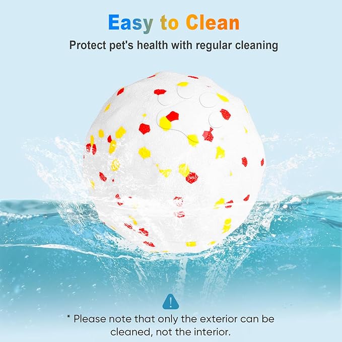 Interactive Dog Toys Ball, Automatic Moving, Bouncing Chew Toys, E-TPU Material, Suitable for Large and Medium-Sized Dogs, Used for Boredom Relief and Daily Training, USB Rechargeable (White)