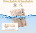 Jiupety Cat Beds for Indoor Cats Calming Pet Beds, Mattress with Pillow for Crate, Anti-Slip Comfy Pet Sleeping Mat. for Cat and Puppies Up to 10 Lbs, S(12"*18"*1.5"), Coffee.