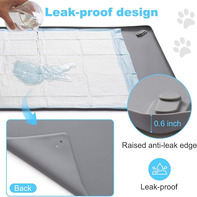 16in x 24in Dog Pee Pad Holder - Leak-Proof Non-Slip Indoor Tray, Fits Standard Puppy Pads, Ideal for Puppy Potty Training (S)