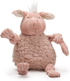 HuggleHounds Knottie Plush Dog Toy - Dog Stuffed Animal Toy, Puppy Toys, Squeaky Dog Toy for Small, Medium & Large Dogs, Soft Fleece, Durable Plush to Keep Them Busy - Penelope Pig, Large