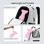 Portable Pet Water Bottle - 20 oz with 8.8 oz Food Container,Silicone Leakproof Travel Bottle for Dogs Cats, Detachable Feeding Dish for Walking Hiking Travel Pink