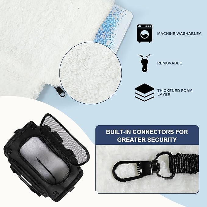 Pet Dog Cat Carrier Soft, Airline Approved Dog Carriers for Small Dogs, Washable Pet Carrier, Large Cat Travel Carriers, Portable TSA Carrier in Cabin, Soft Pet Bag Carrier for Puppy (Black)