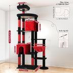 Globlazer Gohtic Giant Cat Tree, 83 inch Goth Cat Tree for Indoor Cats Large Adult, XXL Cat Tower with 9 Scratching Posts for 20lb+ Heavy Duty Large Adult Cats, F83, Blood-Goth