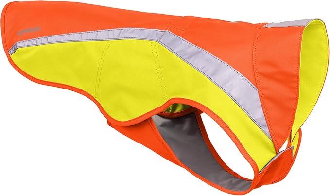 Ruffwear, Lumenglow High-Vis Dog Jacket, High-Visibility Protection for Day and Night, Blaze Orange, XX-Small