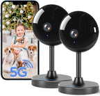 owltron Indoor Security Camera 4MP, 2 Pack 2.4GHz&5G Dual Band WiFi Home Cameras for Baby Monitor Elderly/Dog/Pet/Nanny Cam with Phone app, 24/7 Cloud&SD Card Storage, 2-Way Audio, Works with Alexa