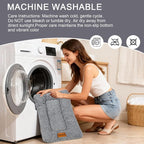 DELIFUR Warm Pet Stroller Pad - Non-Slip Kitten Puppy Bed Mat Soft Plush Winter Liner with Silicone Grips for Crate & Hard Floors Machine Washable Grey