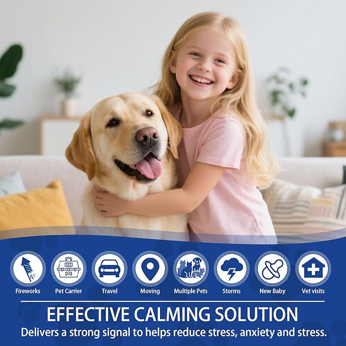 Dog Pheromone Calming Diffuser: Relaxing Pheromone for Dogs Relief Stress Anxiety Fighting Scratching Barking, Dog Calming Pheromone Diffuser Kit with 2 Plug in Diffuser+4 Refill 48ml (6in1)