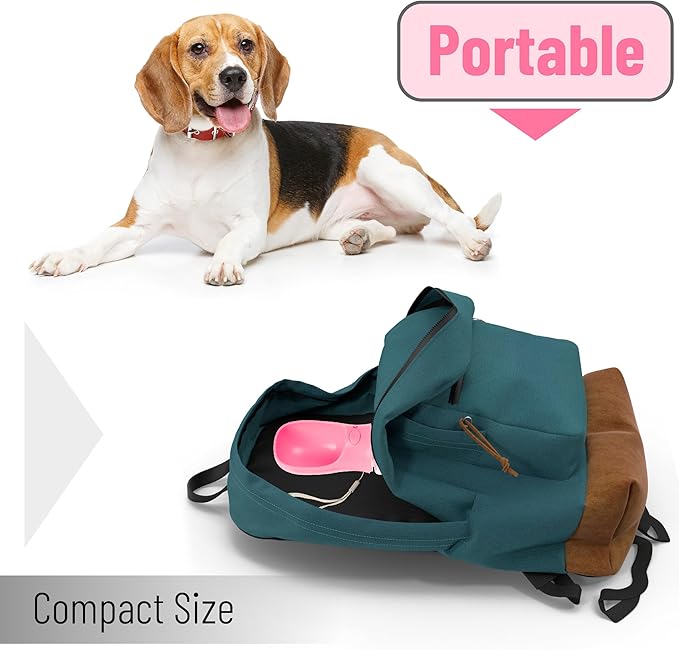 Mr. Pen Portable Dog Water Bottle - 19 oz, Pink, Travel Dog Water Bottle Dispenser, Not Dishwasher Safe